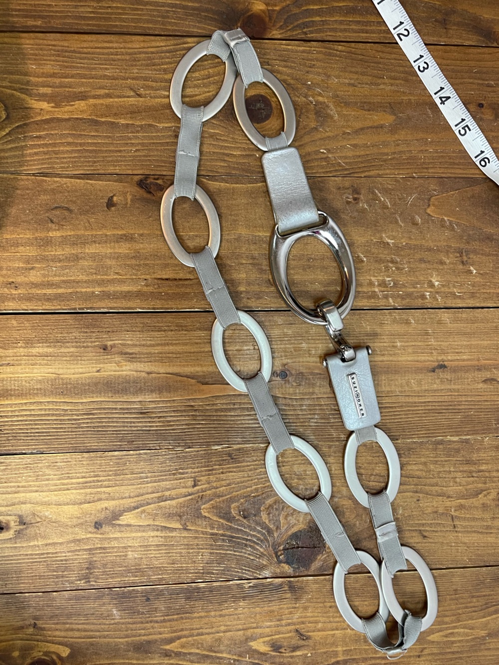 Suzi Roher silvertone chain link belt